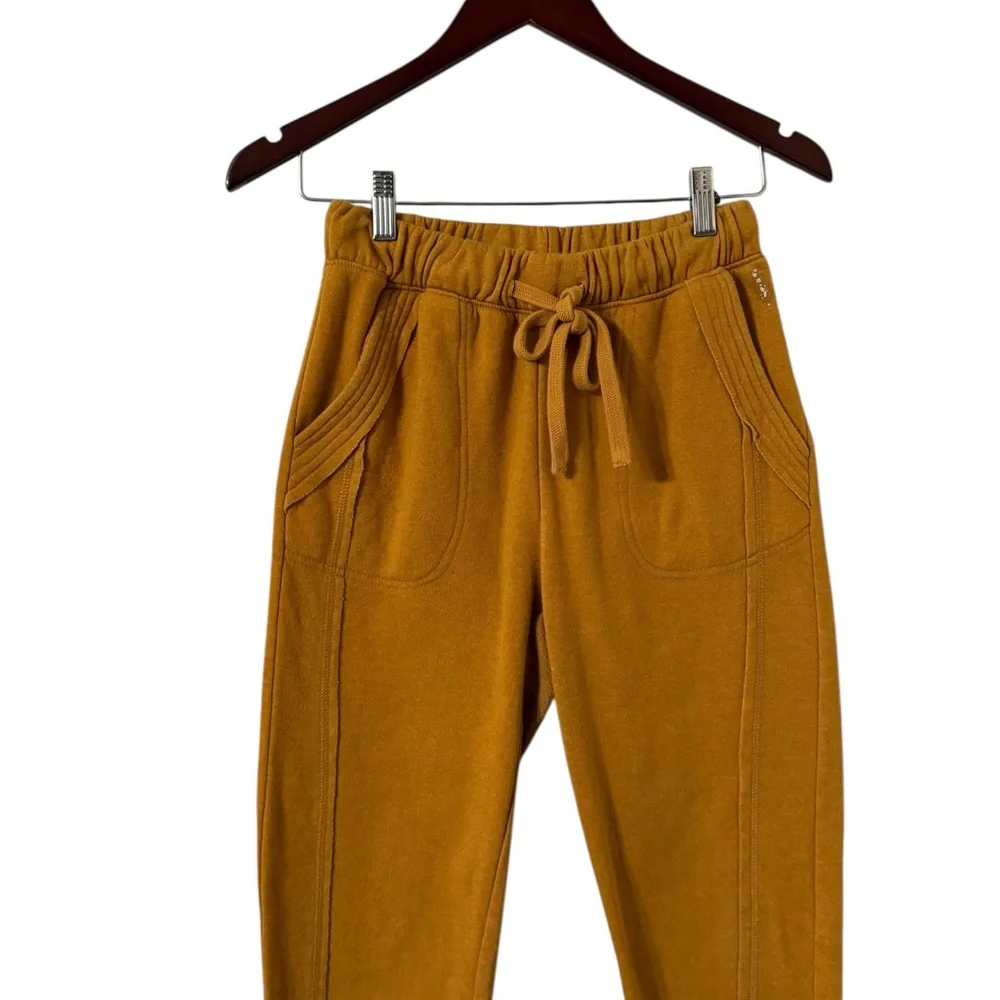 FREE PEOPLE FP MOVEMENT Mustard Fleece Sweatpants Joggers